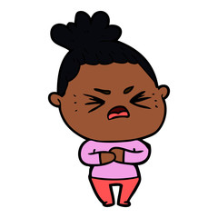 cartoon angry woman