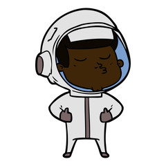 cartoon confident astronaut