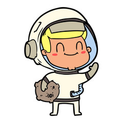 Obraz premium happy cartoon astronaut man