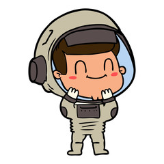 happy cartoon astronaut