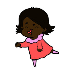cartoon girl pulling face