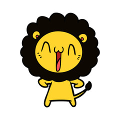 happy cartoon lion
