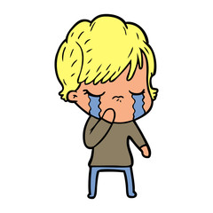 cartoon woman crying