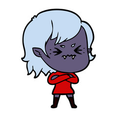 annoyed cartoon vampire girl