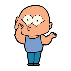 cartoon bald man staring