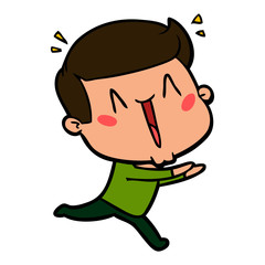 cartoon excited man