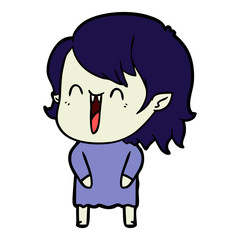 Obraz premium cute cartoon happy vampire girl
