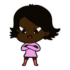 Obraz premium cartoon stressed woman