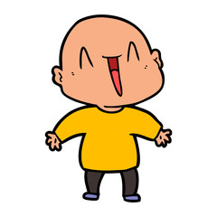 Obraz premium happy cartoon bald man
