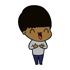happy cartoon boy
