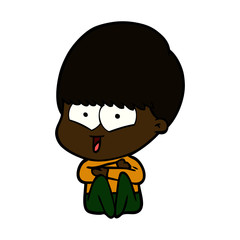 Obraz premium cartoon happy boy