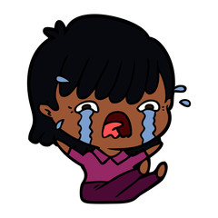 cartoon girl crying