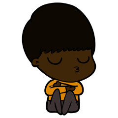 Obraz premium cartoon calm boy