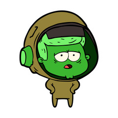 cartoon tired astronaut