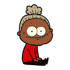 Obraz premium cartoon happy old woman