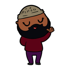 cute cartoon man with beard