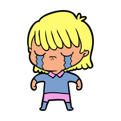 cartoon woman crying