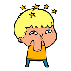cartoon amazed boy