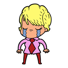 Obraz premium cartoon woman crying