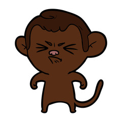 cartoon annoyed monkey