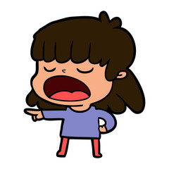 cartoon woman talking loudly