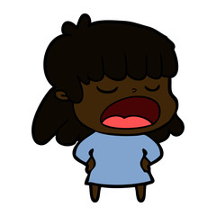cartoon woman talking loudly
