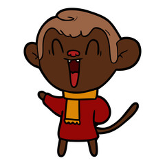 cartoon laughing monkey