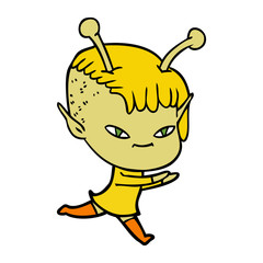 cute cartoon alien girl