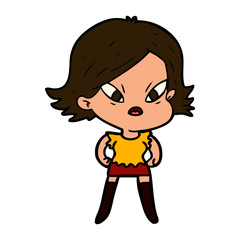 cartoon stressed woman