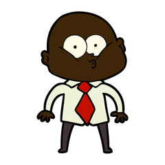 cartoon bald man staring