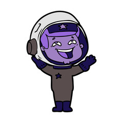 Obraz premium cartoon laughing astronaut