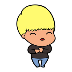 happy cartoon boy