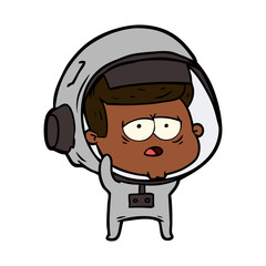 Obraz premium cartoon tired astronaut