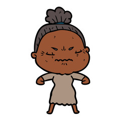 cartoon annoyed old lady