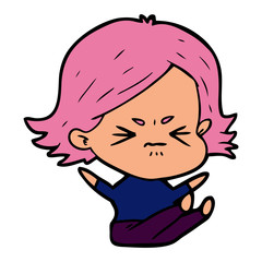 Obraz premium cartoon angry girl