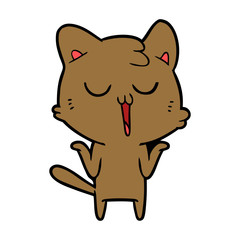 Obraz na płótnie Canvas cartoon cat singing