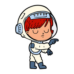 Obraz premium cartoon astronaut woman
