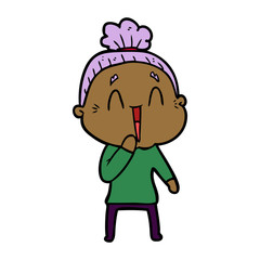 cartoon happy old lady