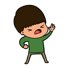 Obraz premium cartoon stressed man