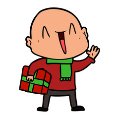 Fototapeta premium happy cartoon bald man