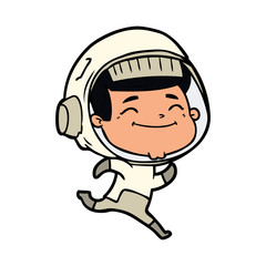 happy cartoon astronaut