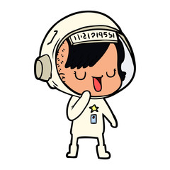 cartoon astronaut woman