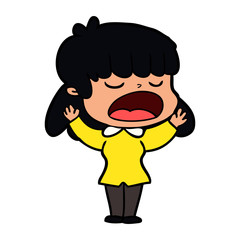 cartoon woman talking loudly