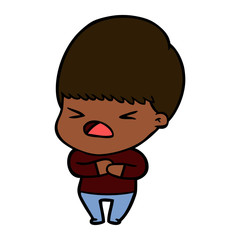 cartoon stressed man