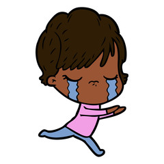 cartoon woman crying