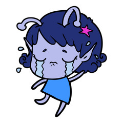 cartoon crying alien girl