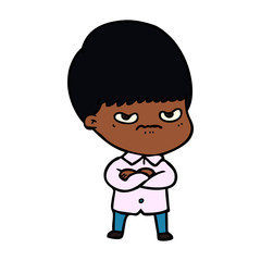 annoyed cartoon boy