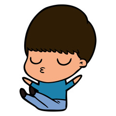 cartoon calm boy
