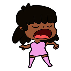 cartoon woman talking loudly