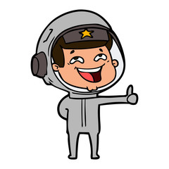 Obraz premium cartoon laughing astronaut